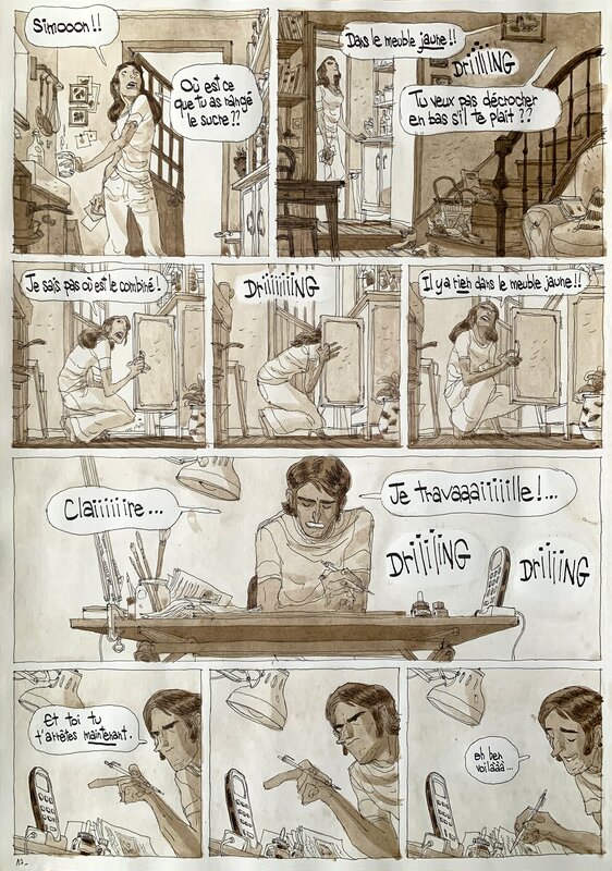 Portugal de Cyril Pedrosa page 17 (mais 22 dans le livre) - Planche originale