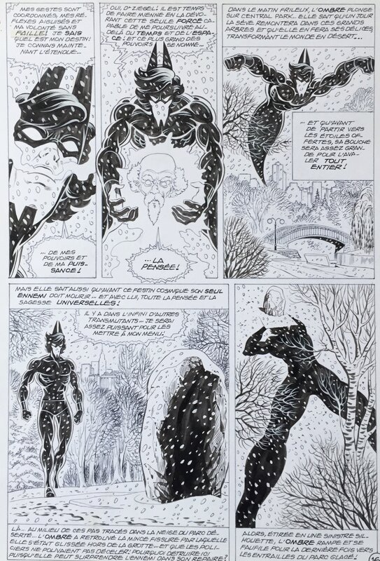 Jean-Yves Mitton, Ciro Tota, Maurice Chevalier, Mitton, Photonik#51, L'Ombre, Acte IV, planche n°16, Spidey#86, 1987. - Planche originale