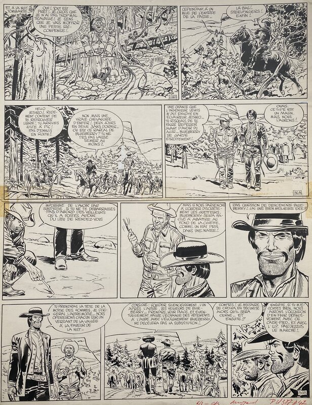 Jean Giraud, Jean-Michel Charlier, Blueberry - Le cheval de fer - T7 p36 - Planche originale