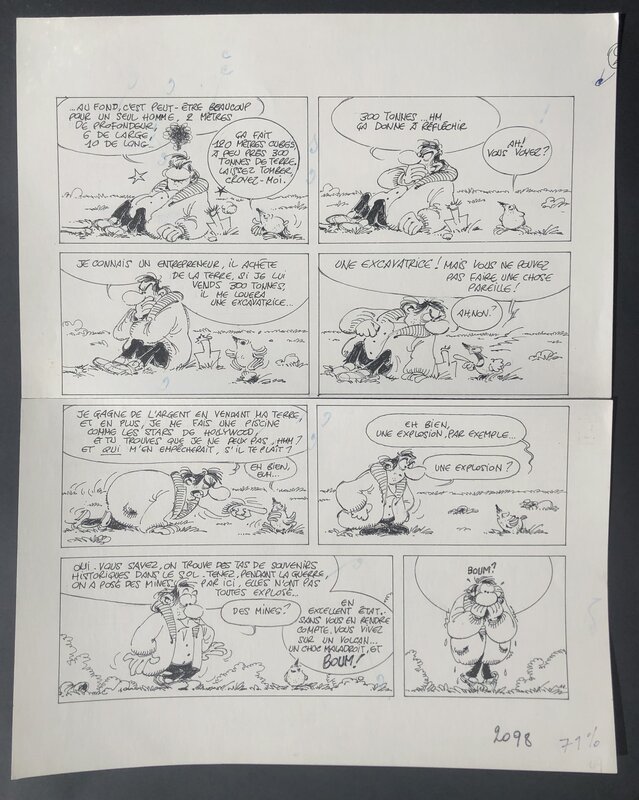 Frédéric Jannin, André Franquin, Yvan Delporte, Les démêlés d'Arnest Ringard et d'Augraphie - Planche originale - Comic Strip