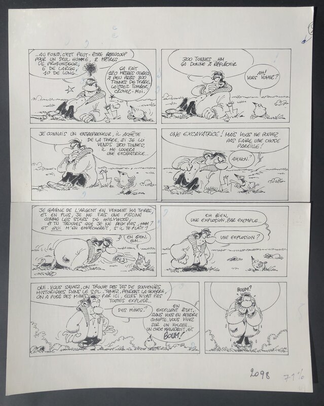 Frédéric Jannin, André Franquin, Yvan Delporte, Les démêlés d'Arnest Ringard et d'Augraphie - Planche originale - Planche originale