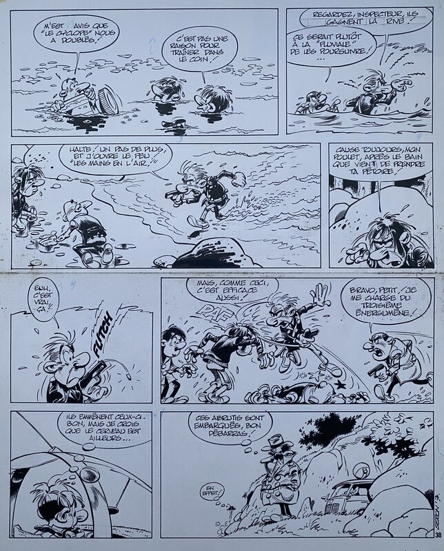 Pierre Seron, Les petits hommes - L'œil du cyclope - T5 p.38 - Planche originale