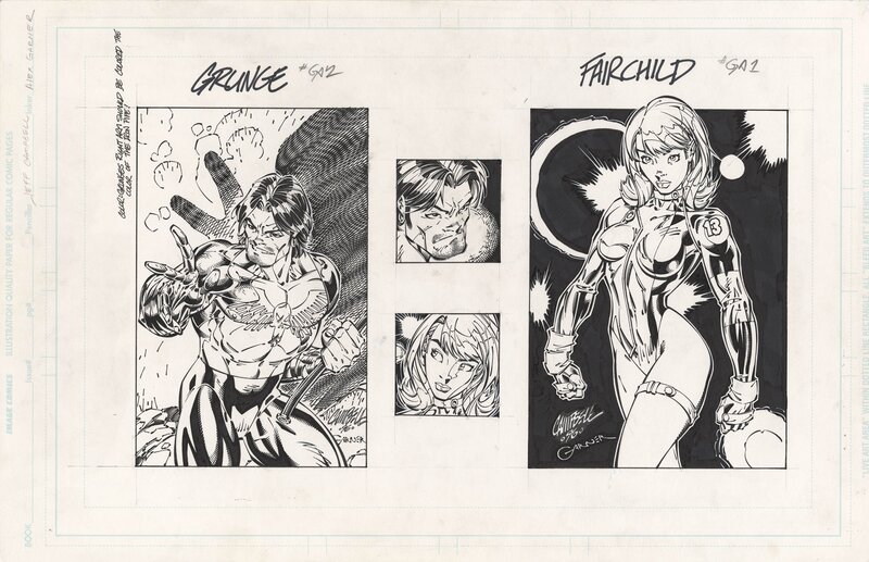 J Scott Campbell, Gen 13 Grunge/Fairchild Trading Cards - Original art