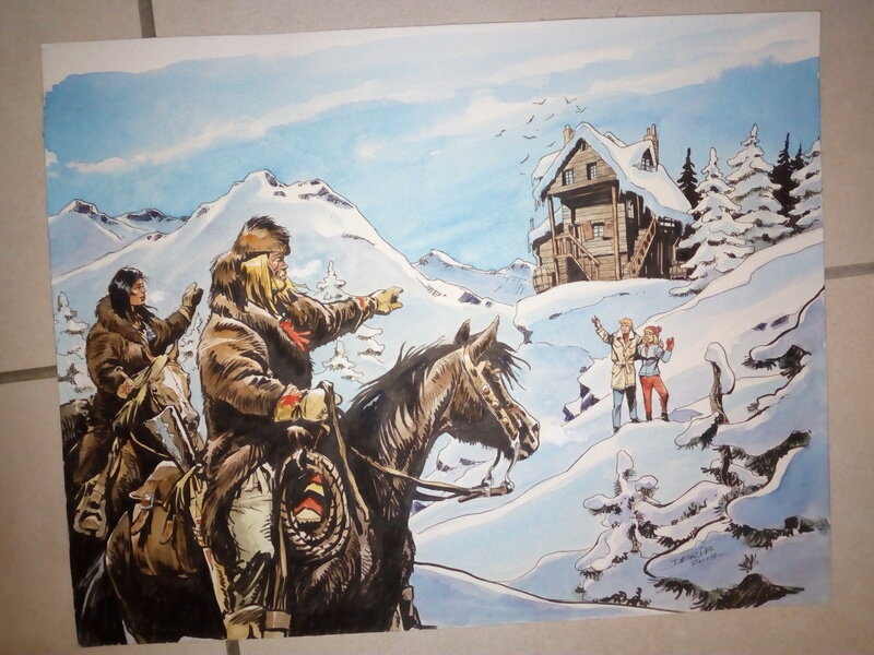 Peinture originale buddy longway ric hochet / derib - Original Illustration