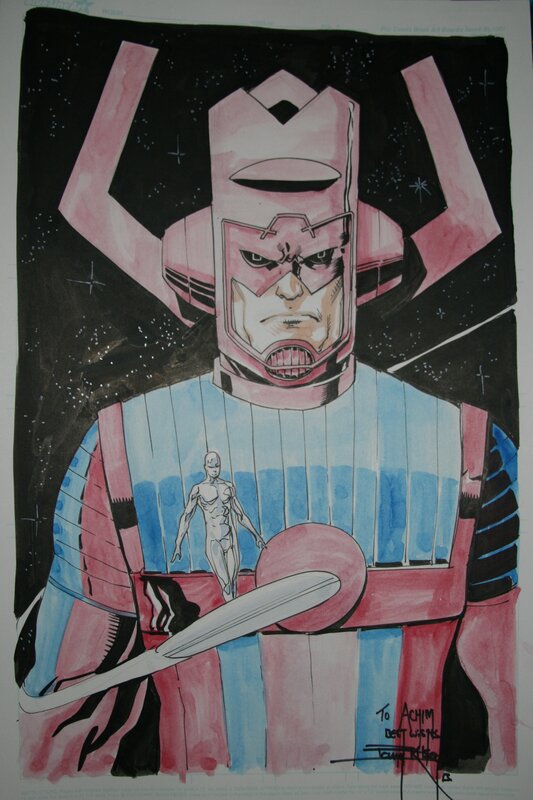 Galactus and Surfer par Barry Kitson - Illustration originale