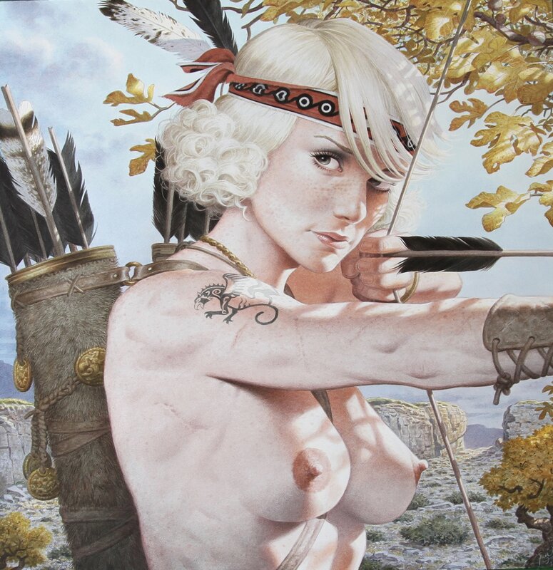 En vente - Chasseresse par François Miville-Deschênes - Illustration originale