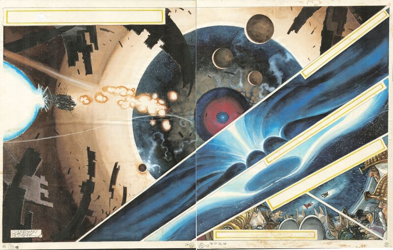 Juan Giménez, La Caste des Méta-Barons : Tome 5 - Double Page 10-11 - Planche originale