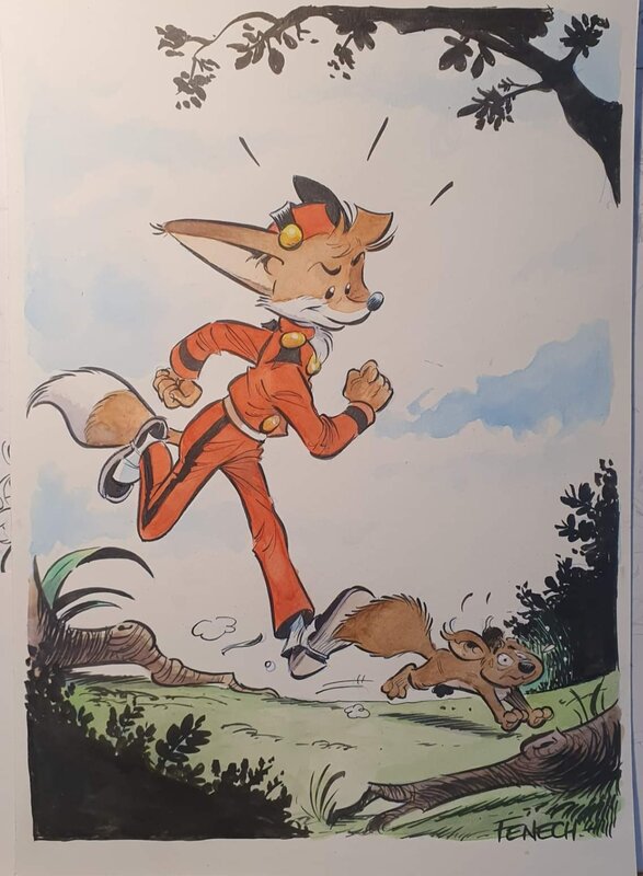 Spirou par Philippe Fenech - Illustration originale