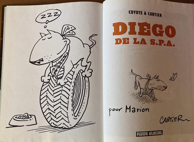 Diégo de la S.P.A. par Éric Cartier, Coyote - Dédicace