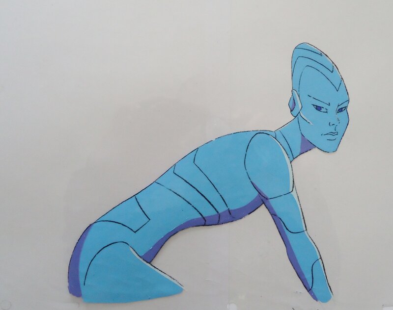 En vente - Philippe Druillet, Cellulo de Bleu l'enfant de la terre - Illustration originale