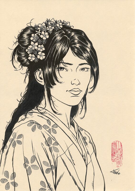 Geisha par TieKo - Illustration originale