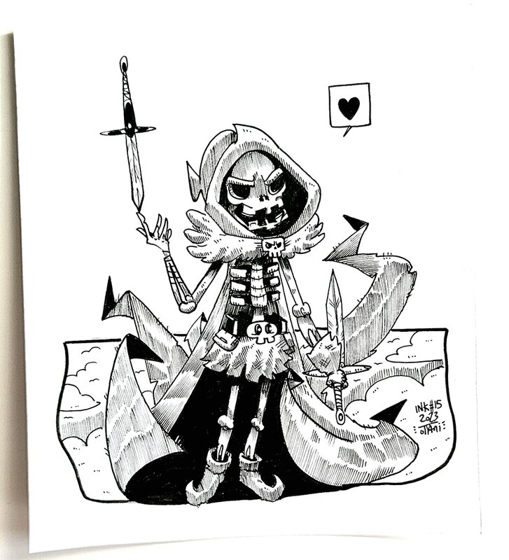 Dessin original de l'Inktober 2023 : La classe Sram de Dofus par oTTami ! - Original Illustration