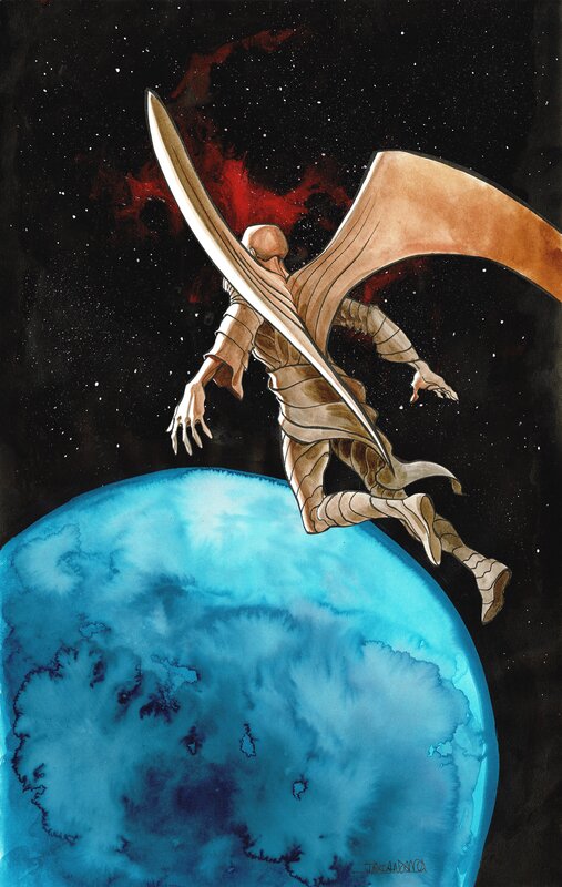 Ange et planète by Pierre Taranzano - Original Illustration