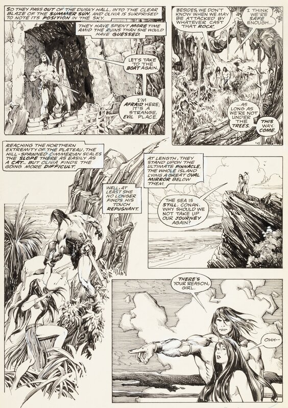 John Buscema, Alfredo Alcalá, Roy Thomas, Savage Sword of Conan - Iron Shadows in the Moon - T4 p.18 - Planche originale