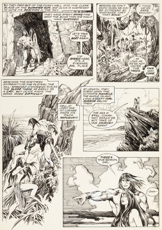 John Buscema, Alfredo Alcalá, Roy Thomas, Robert E. Howard, Savage Sword of Conan - Iron Shadows in the Moon - T4 p.18 - Planche originale