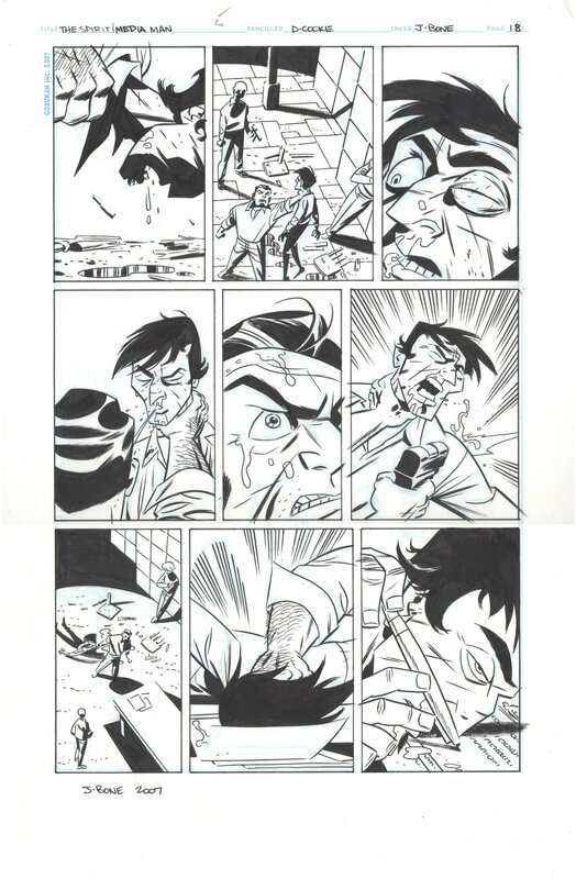 Jason Bone, Darwyn Cooke, Darwyn Cooke et J Bone - The Spirit Media man - Planche originale