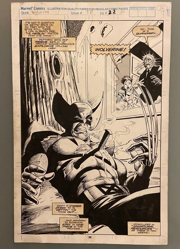 Darick Robertson, Joe Rubinstein, Wolverine #58 Page 30 - Comic Strip