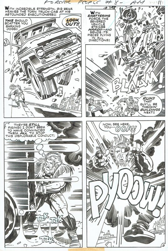 En vente - Jack Kirby, Forever people - issue 8 p 9 - Planche originale