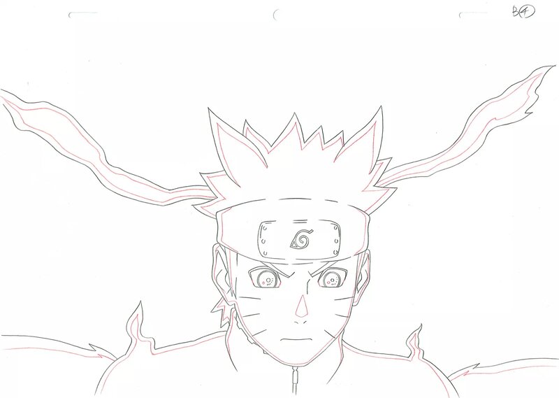 For sale - Masashi Kishimoto, Naruto - Chakra de Kyubi - Original art