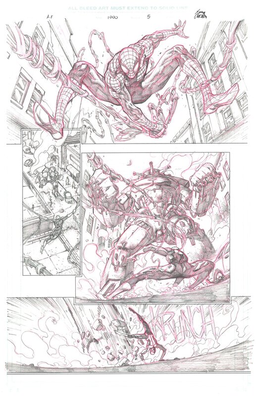 Ryan Stegman, Amazing Fantasy - Issue #1000 planche 5 (crayonné) - Œuvre originale