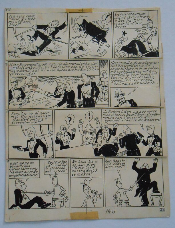 Rikki en Wiske par Willy Vandersteen - Planche originale