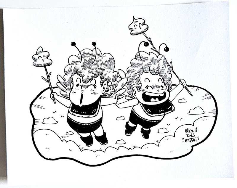 Dessin original de l'Inktober 2023 :  Gajira Norimaki de Dr Slump par oTTami ! - Original Illustration