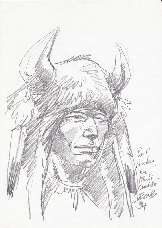 Un indien by Derib - Sketch