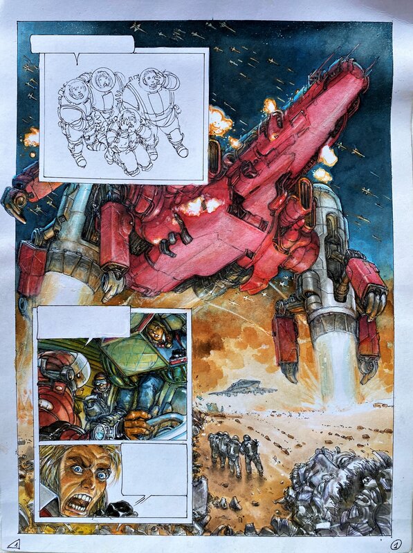 En vente - Juan Giménez, Juan Gimenez, Segments Intégrale, Tome 4, Page 1 - Planche originale