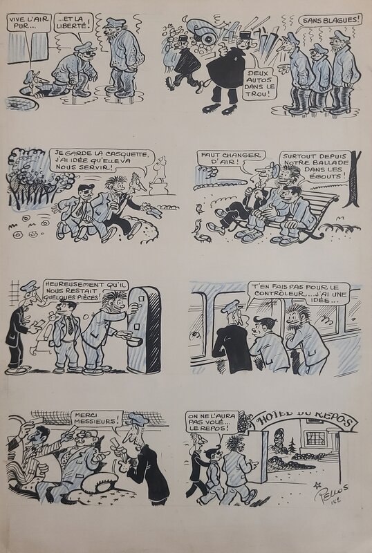 René Pellos, Les Pieds Nickelés Soldats (planche 142) - Comic Strip