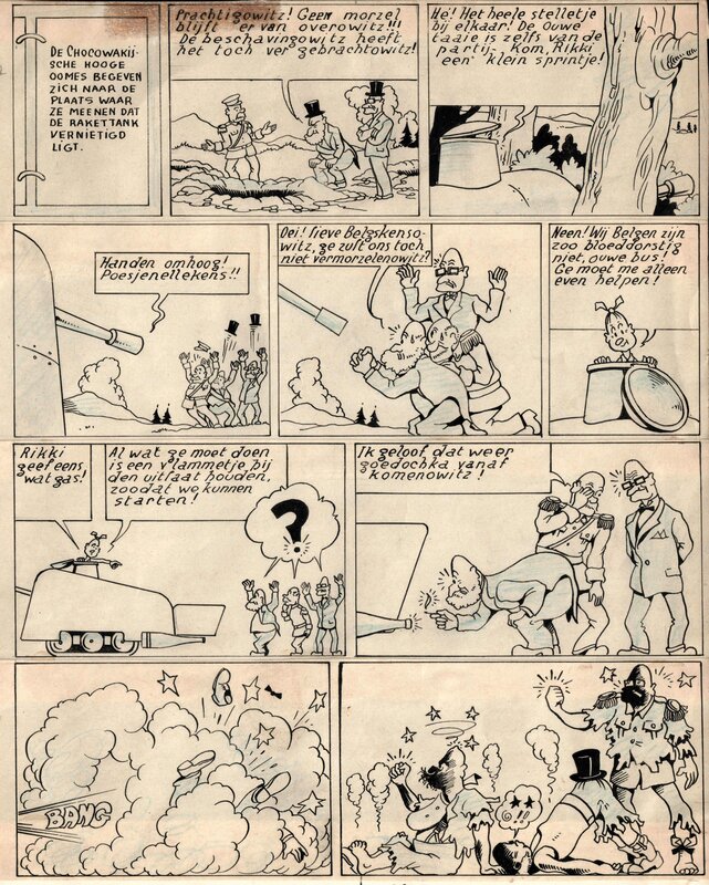 Willy Vandersteen, Bob et Bobette 1 -  Rikki en Wiske - Planche originale