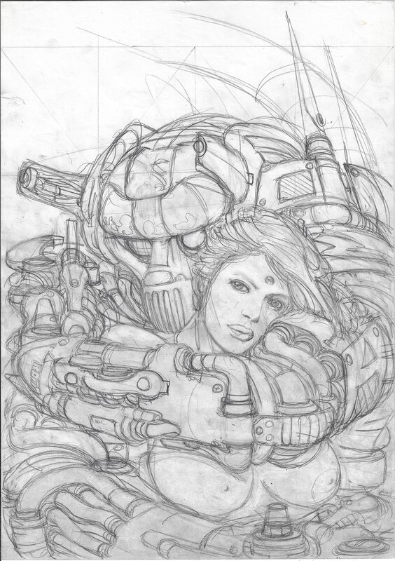 Juan Giménez, Juan Gimenez - Mutant (1992) et Heavy Metal (1999) - Couverture préliminaire originale - Original Cover