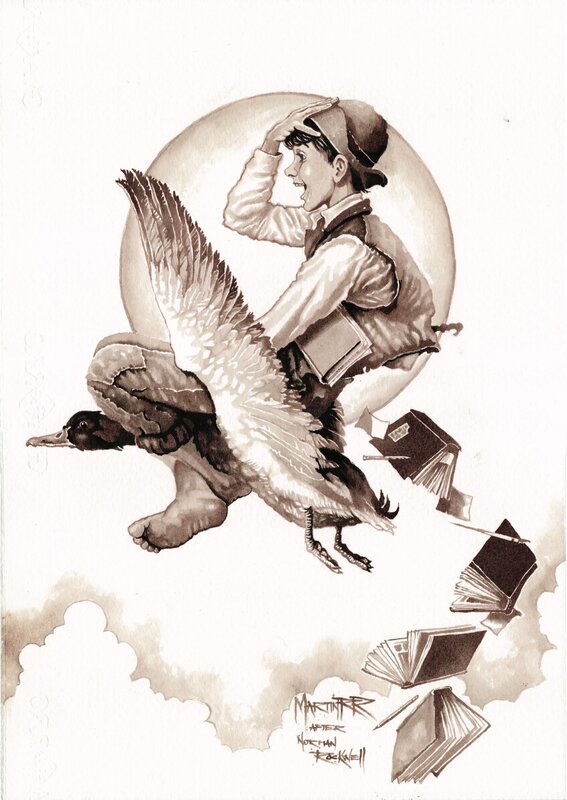 En vente - Martin RR, Wine Art, Martin R.R., Vin et Art, Hommage à Norman Rockwell, Couverture de The Saturday Evening Post, 30 juin 1934 - Illustration originale