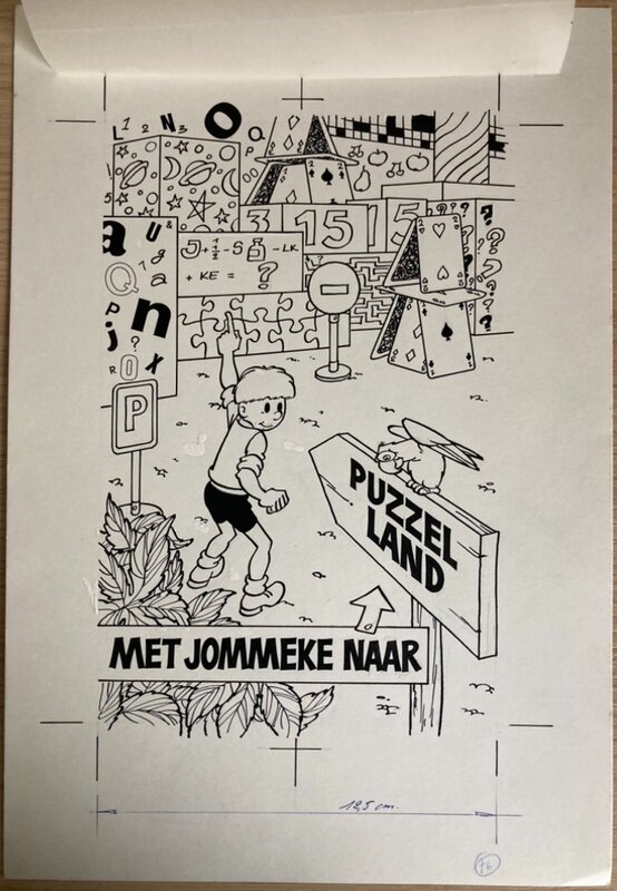 For sale - Jef Nys, Cover van Met Jommeke naar Puzzelland - Comic Strip