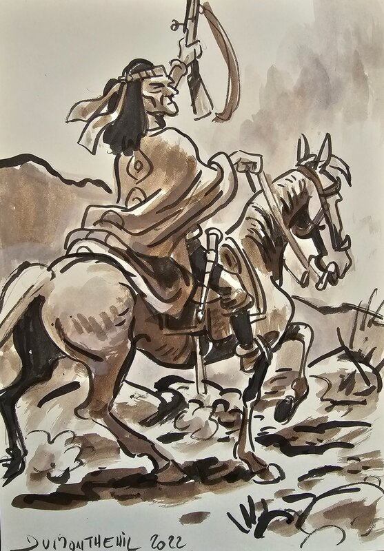 Le Roi des Mapuche par Nicolas Dumontheuil - Illustration originale