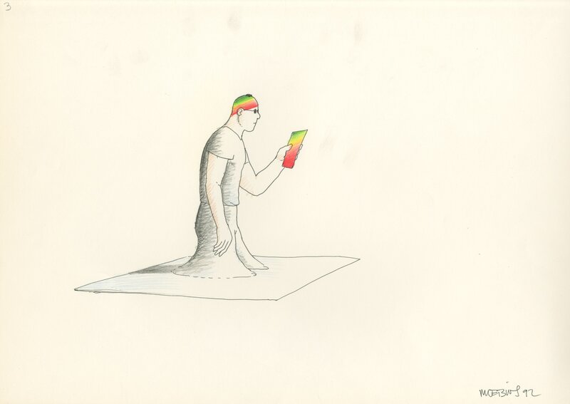En vente - Allo par Moebius - Illustration originale