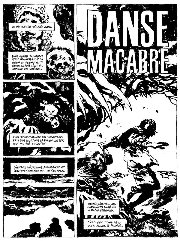 Pomès, Danse Macabre, planche n°1 de titre, 2022. - Planche originale