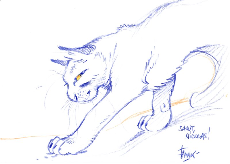 Un chat by Frank Pé - Sketch