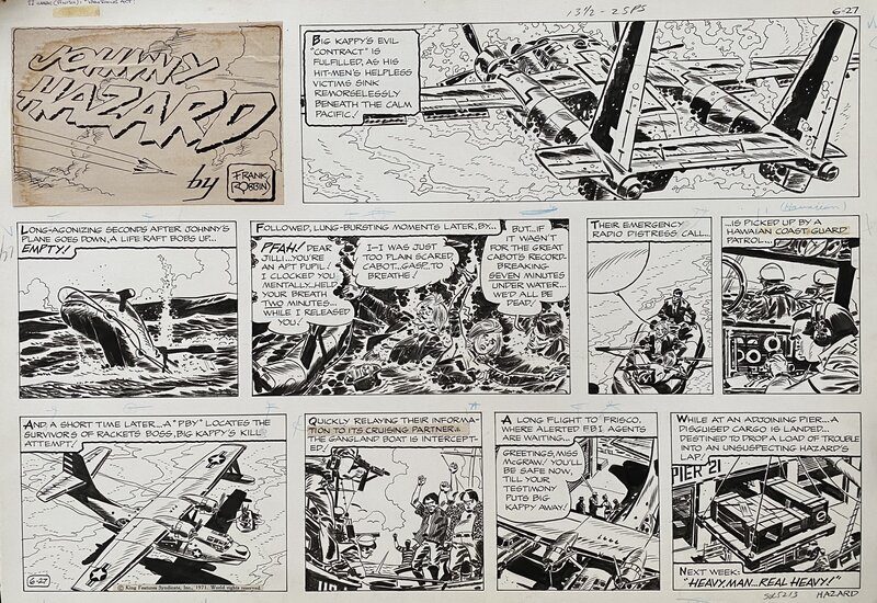 Frank Robbins, Johnny Hazard - Sunday 27 June 1971 - Planche originale