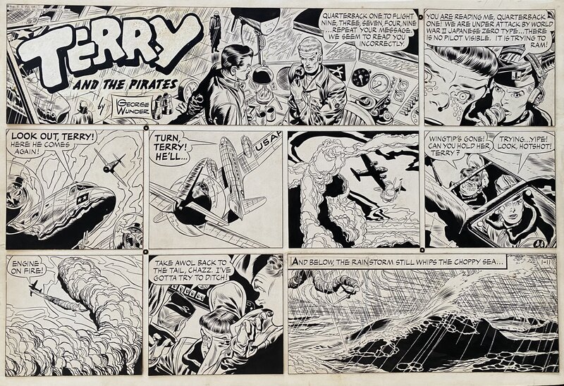 George Wunder, Milton Caniff, Terry and the Pirates - Sunday 11 Janvier 1953 - Planche originale