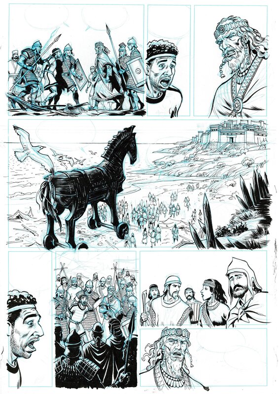 Pierre Taranzano, Le cheval sur la plage - Planche originale