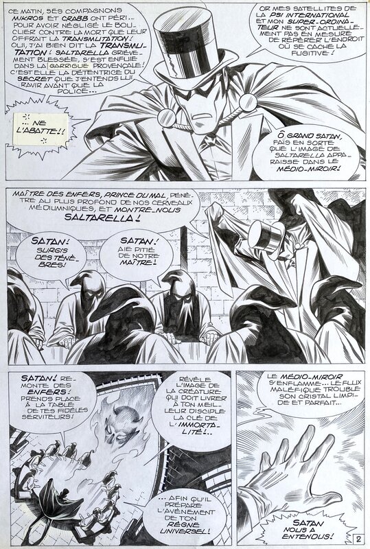 Jean-Yves Mitton, Mikros - Contact PSI - Titans no 54 - planche originale n°2 - comic art - Planche originale