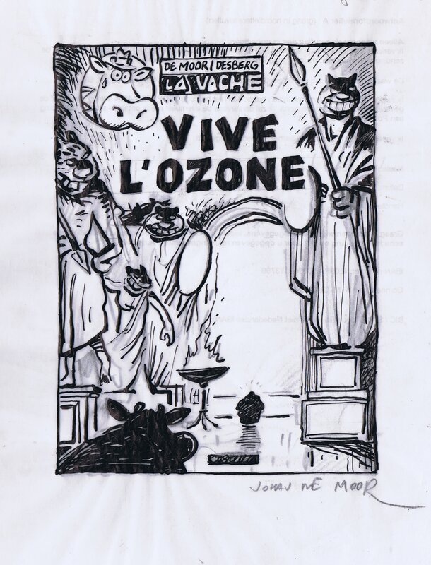 Johan de Moor - La Vache - Vive l'Ozone - projet de couverture - Œuvre originale