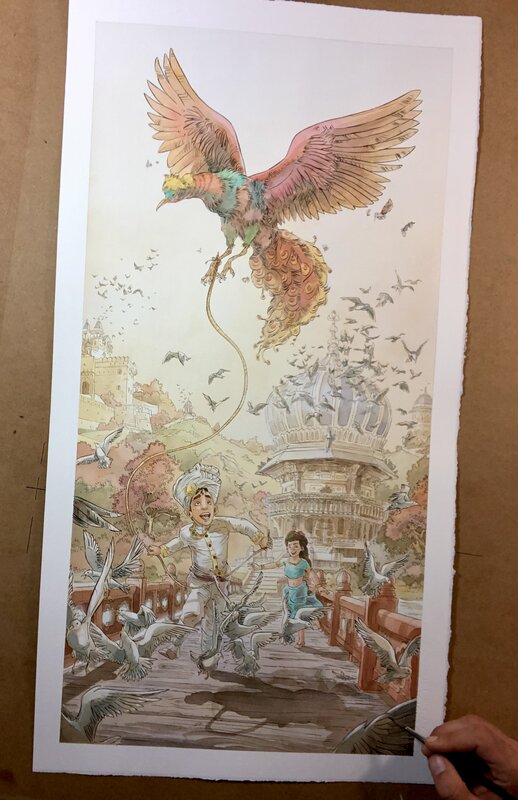 Paul Salomone, L'oiseau volcan de Gorak - Original Illustration