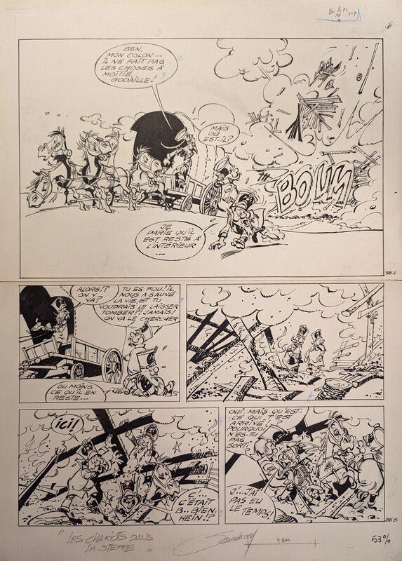 Jacques Sandron, Raoul Cauvin, Godaille et Godasse, Des chariots dans la steppe, page 36 - Comic Strip