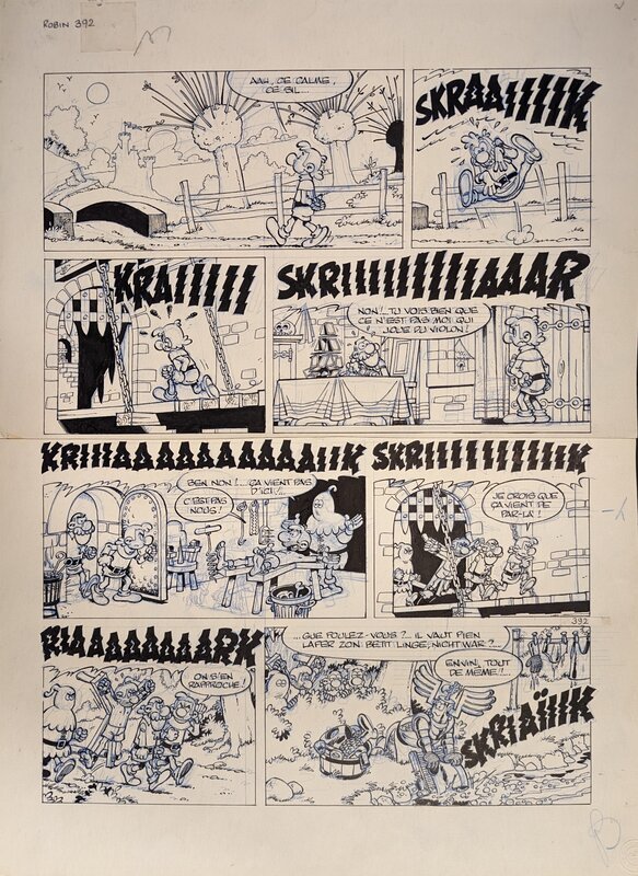 Turk, Bob De Groot, Robin Dubois, gag #392 - Grince sans rire - Planche originale