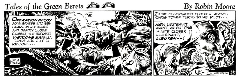 Joe Kubert, Tales of the Green Berets . 1er Strip de la 11eme semaine .( 1965 ) - Planche originale