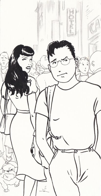 Ulli Bürer & Bettie Page (1993) - Illustration originale