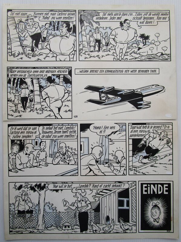 Het zoemende ei par Willy Vandersteen - Planche originale
