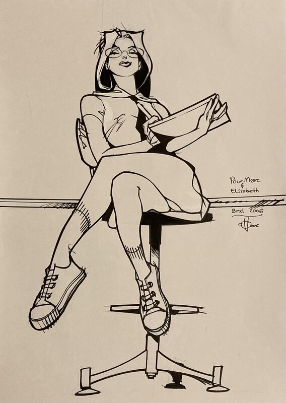 Prise de note by Olivier Vatine - Original Illustration