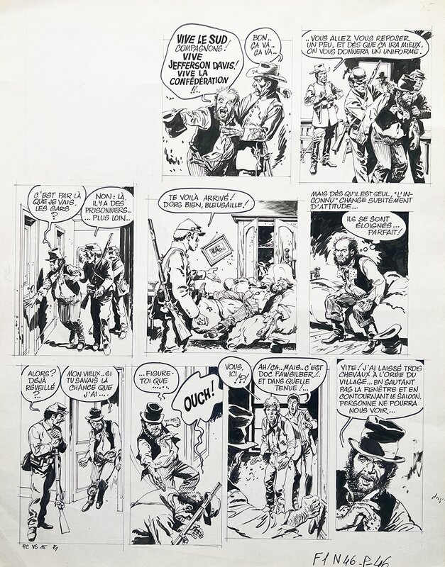 Noël Gloesner, Guy Hempay, Pat Cadwell (Le Village sudiste - planche 15) - Planche originale